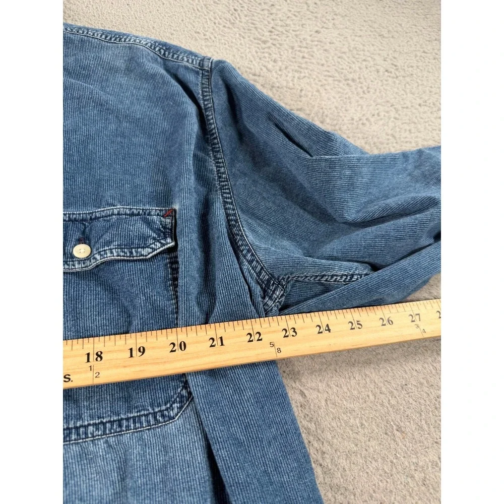 VTG Banana Republic Shirt Mens Large Blue Denim Corduroy Chambray Western